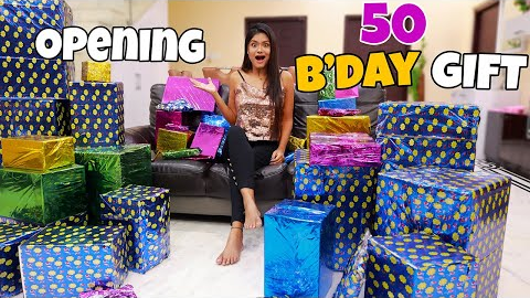 OMG! OPENING 50 BIRTHDAY GIFTS | Unboxing My Birthday Gift - Really Surprising