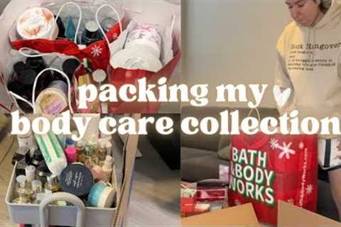packing my body care collection for the move