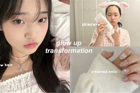 GLOW UP transformation for 2023: self care vlog, korean glass skincare, new hair, nails &..