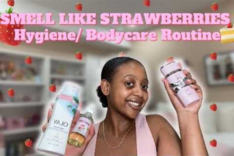 STRAWBERRY SCENTED SHOWER, HYGIENE & BODY CARE ROUTINE🍓🍰 #shower #bodycare #showerroutine..