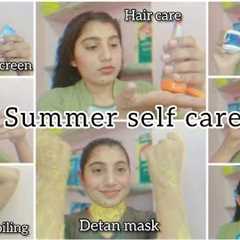summer self care routine 🌞🌷|hair care,skin care,de-tan || india || #skincare #summer #hair