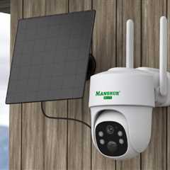 Manshur 4G LTE Cellular Security Camera Outdoor Wireless w/ Solar Panel