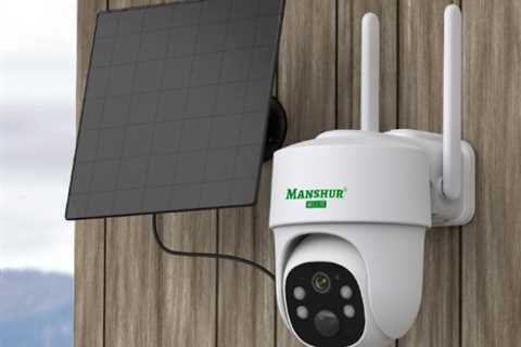 Manshur 4G LTE Cellular Security Camera Outdoor Wireless w/ Solar Panel