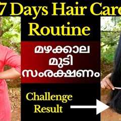 Monsoon Hair Care routine for faster hair growth❤7days haircare routine❤Hair growth challenge result