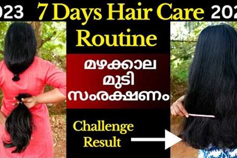 Monsoon Hair Care routine for faster hair growth❤7days haircare routine❤Hair growth challenge result