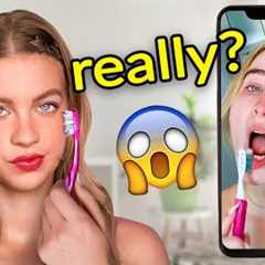 Professional Tries Sabrina Carpenter''s INSANE Skincare Routine! *preppy*