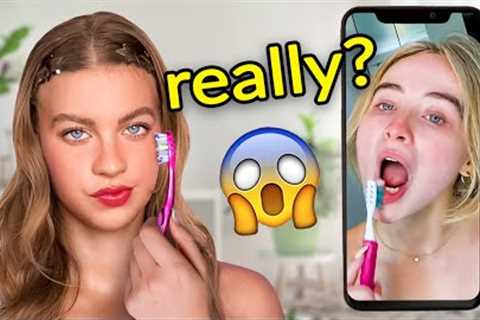 Professional Tries Sabrina Carpenter''s INSANE Skincare Routine! *preppy*